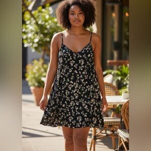 City Chic Black Floral Mini Dress